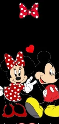 This lovely Minnie Mouse live wallpaper for phones features two cute Minnie Mouse characters