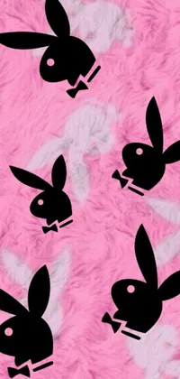 This fun live wallpaper features a soft pink blanket adorned with playful black silhouettes of popular Pokemon characters