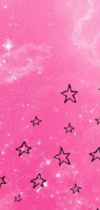 This pink and starry phone live wallpaper features a stylish soft gradient background with a mesmerizing, scattered starry sky design
