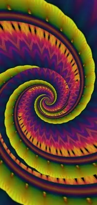 This live wallpaper for your phone showcases a computer-generated image of a captivating spiral pattern