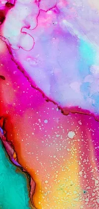 Decorate your phone with a striking and colorful live wallpaper featuring a mesmerizing watercolor painting