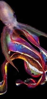Adorn your phone screen with the beauty of the ocean with this photorealistic close-up of a squid