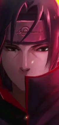 This live wallpaper displays a close-up of a character wearing a black hoodie