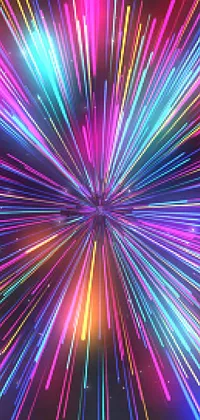 Want a stunning live wallpaper for your phone that will add some dynamic flair to your home screen? Check out this colorful burst of light on a black background! Featuring vector art, saturated colors, and smooth animations, this wallpaper is incredibly eye-catching and full of energy