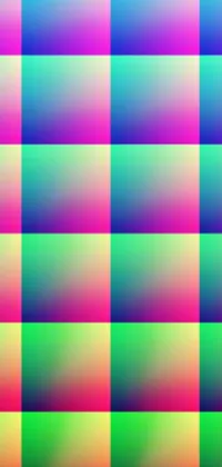 This stunning live phone wallpaper features a colorful and playful grid pattern in the center of the screen