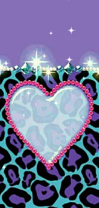 This lively and vibrant phone live wallpaper features a leopard print background with a charming heart in the center