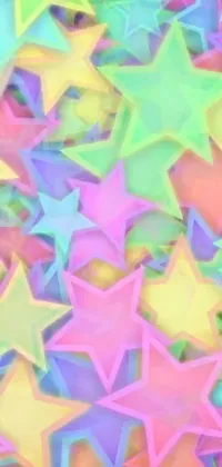 This live wallpaper depicts colorful stars in close-up view