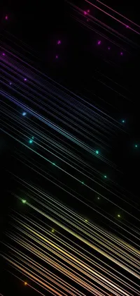 Looking for a dynamic and futuristic phone live wallpaper? Look no further! This neon-themed design features a colorful frame on a sleek black background, complete with light particles and strings background for an added space-inspired touch