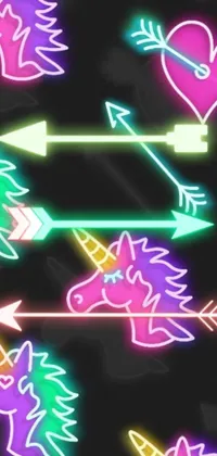 Bring vibrant and whimsical wonder to your phone's screen with this pixelated neon unicorn live wallpaper