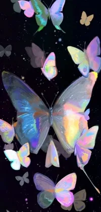 This mesmerizing phone live wallpaper features a flock of beautiful butterflies that gracefully fly across the screen