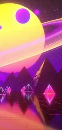 Transform your phone screen into an otherworldly, sci-fi landscape with this live wallpaper