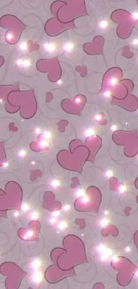 Enhance your phone's aesthetics with this delightful live wallpaper featuring pink hearts on a white background