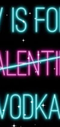 The "V is for Valentine Vodka" live wallpaper is a vibrant and captivating neon sign design