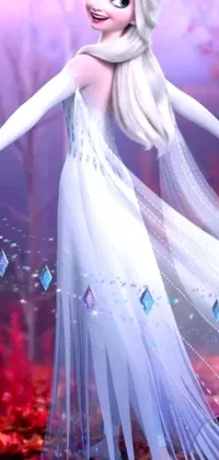 This phone live wallpaper boasts a breathtaking concept art of a luxurious jeweled costume worn by a mysterious figure