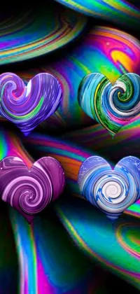 This live wallpaper features heart-shaped lollipops, swirly liquid art, and vibrant colors that create a psychedelic and playful effect on your phone screen