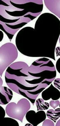 Get ready for an explosive burst of color with this purple and black heart shaped balloon live wallpaper! Featuring funky design elements inspired by Lisa Frank and bold dazzle camouflage patterns, this wallpaper is the perfect choice for those who want to make a statement with their phone