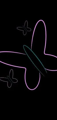 This vibrant neon live wallpaper features a sleek airplane soaring through a dark night sky, leaving a trail of stunning colors in its wake