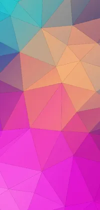 Beautifully designed and colorful, this phone live wallpaper features an abstract illustration consisting of triangles in a low poly render