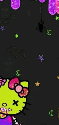 This live wallpaper boasts a unique combination of adorable and edgy aesthetics