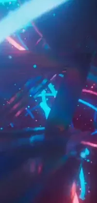 This holographic live wallpaper showcases a skater on their board, set against a grainy holographic effect