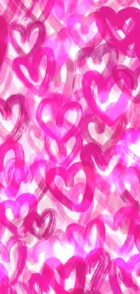 Looking for a playful and lively live wallpaper for your phone? Check out this charming pink heart design on a white background! Inspired by graffiti and broad brush strokes, this wallpaper is sure to make your device feel more personalized