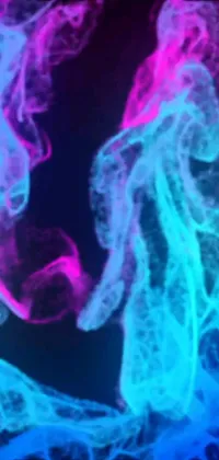 This phone live wallpaper showcases an abstract and mesmerizing close-up of a cell phone emitting thick smoke