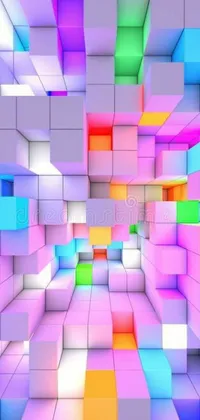 Get ready to add some playful and fun vibes to your phone with this colorful cube live wallpaper