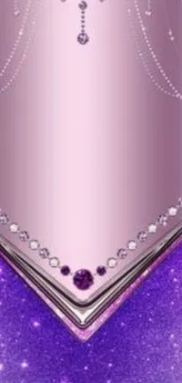 This live phone wallpaper features a beautiful purple and silver background adorned with a diamond heart