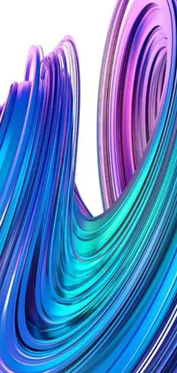 Enhance your mobile device’s visual appeal with this captivating 3D phone live wallpaper! It showcases an eye-catching blue and purple swirl against a clean white background, complemented by cascading iridescent waterfalls and rounded lines