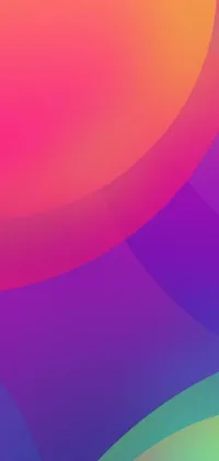 This engaging phone live wallpaper features a colorful background with a red-purple gradient map and abstract shapes and lines in bold hues like blue, yellow, green, and pink that twist and turn around the screen from the phone's animated interface