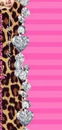 A fun and bold live wallpaper for your phone featuring a leopard print dress and pink diamonds
