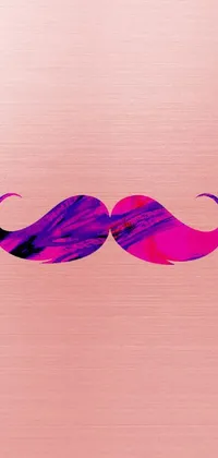This dynamic phone live wallpaper showcases a close-up of a digital moustache against a bright pink backdrop