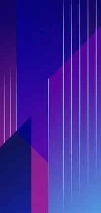 This phone live wallpaper features a stunning abstract background with vertical lines in shades of blue and purple