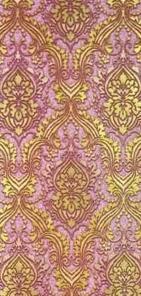 Enhance the look of your phone with this stunning live wallpaper featuring a close-up of a pink and gold design