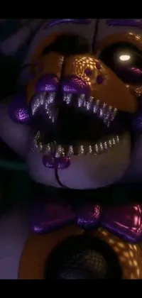 This stunning phone live wallpaper depicts a holographic fleshy creature with venom fangs hovering above a woman's mouth