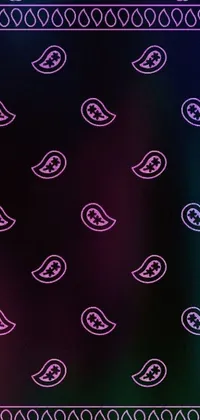 This phone live wallpaper showcases a digital rendering of a colorful bandana with a mix of purple and green hues