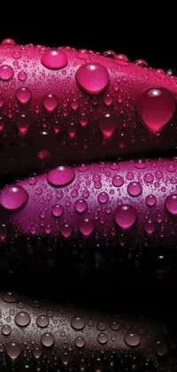 This phone live wallpaper features a close up of a tube of lipstick with water droplets, in photorealistic style
