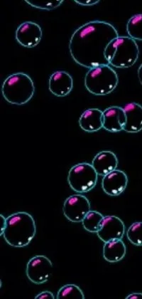 This live wallpaper features a plethora of colorful bubbles floating in the air, accompanied by microscopic imagery and blacklight aesthetic