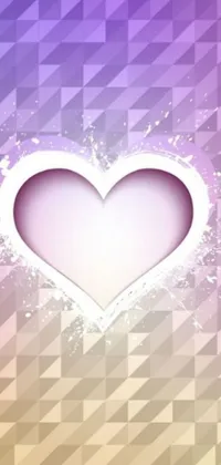This live phone wallpaper boasts a heart-shaped vector graphic with a hole in the middle against a mauve background