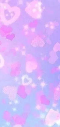 Looking for a fun new live wallpaper for your phone? Check out our pink and blue background with adorable hearts and stars
