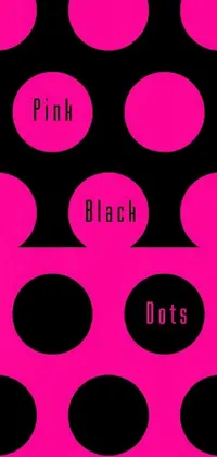 This live wallpaper for your phone features a stylish and modern design with pink and black dots arranged in a cohesive pattern against a sleek black background