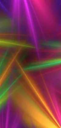 This live wallpaper features a stunning, computer-generated image of colorful lights arranged in a mesmerizing geometric pattern