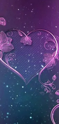 Give your phone a touch of exquisite beauty with the stunning "Purple Heart Butterflies" live wallpaper