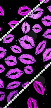 Looking for a trendy live wallpaper for your phone? Check out this dazzling pink lipstick design featured on a black background
