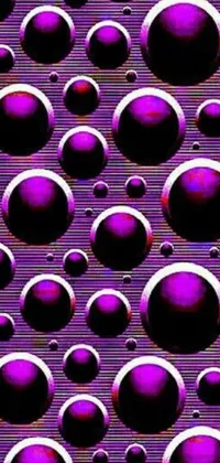 This stunning phone live wallpaper showcases a gorgeous array of purple bubbles floating atop each other in a flickering pattern