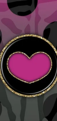 This phone live wallpaper features a stylish and romantic design, showcasing a cell phone with a pink heart on it