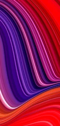 This live wallpaper features an abstract digital rendering in vibrant shades of red, purple, and blue