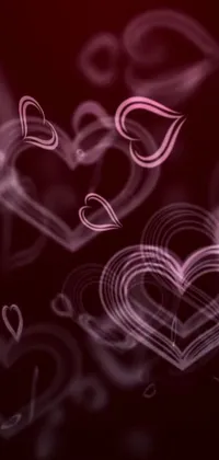 This phone live wallpaper features a mesmerizing display of fluttering hearts against a stunning mauve background