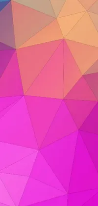This phone live wallpaper boasts a colorful and abstract background with triangles in a red-purple gradient map