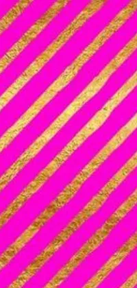 Enhance your phone screen's appearance with this lively pink and golden striped wallpaper by Lena Alexander